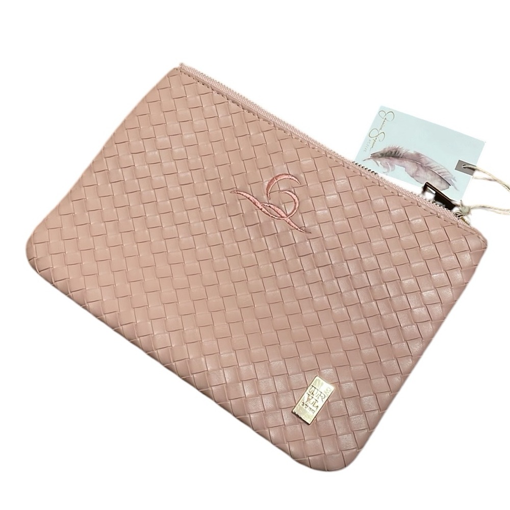 Jessica Simpson Elegant Pink Woven Clutch (Brand New)